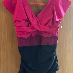 New With Tags! BloomChic Pink and Black One Piece Swimsuit